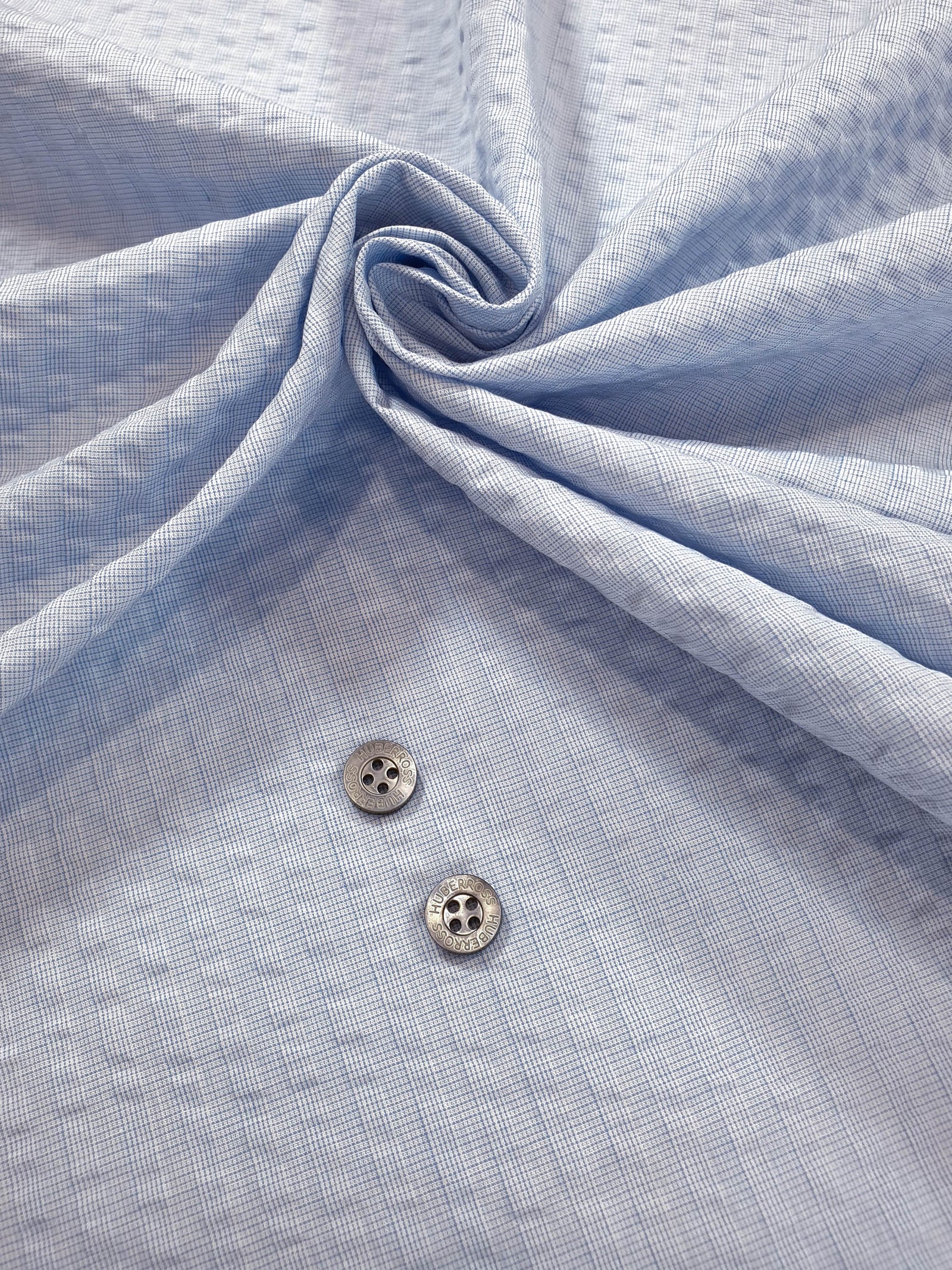 HUBERROSS Seersucker in Blue Subtle Stripes