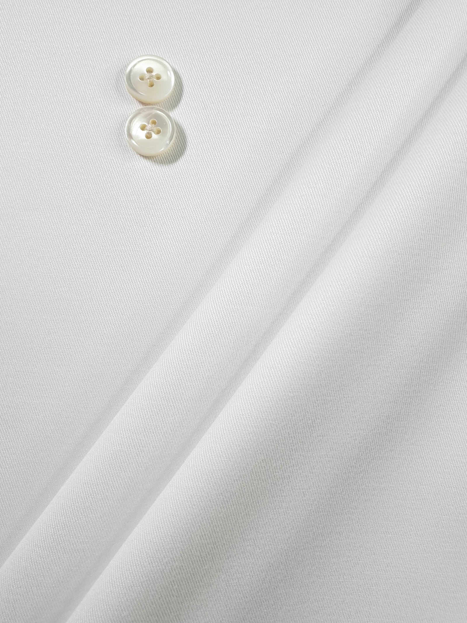 HUBERROSS White Color Brushed Cotton Twill with Stretch 97% Cotton 3% Lycra Cloth Made in Italy
