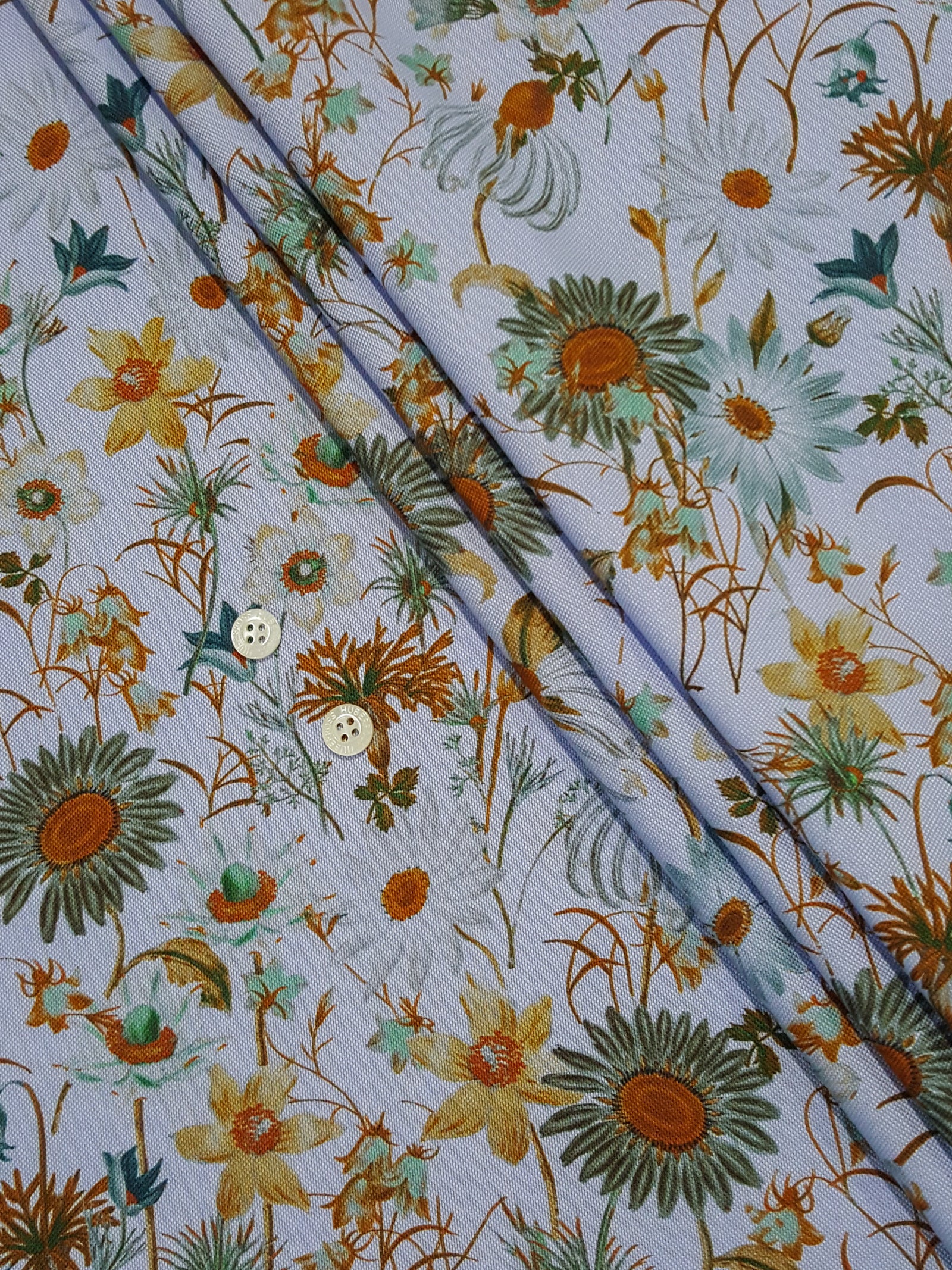 HUBERROSS 100% Oxford Panama Cotton Prints Cloth Made In Italy Width: 58'' / 150cm