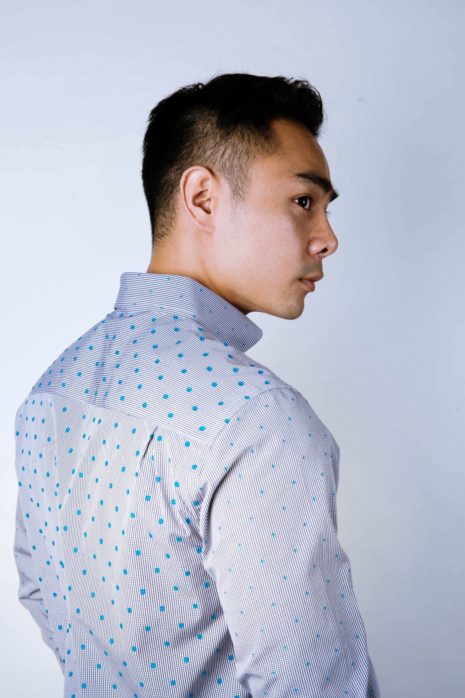 HUBERROSS 268.007 Fil Coupe 100% Cotton Shirt with reverse combination