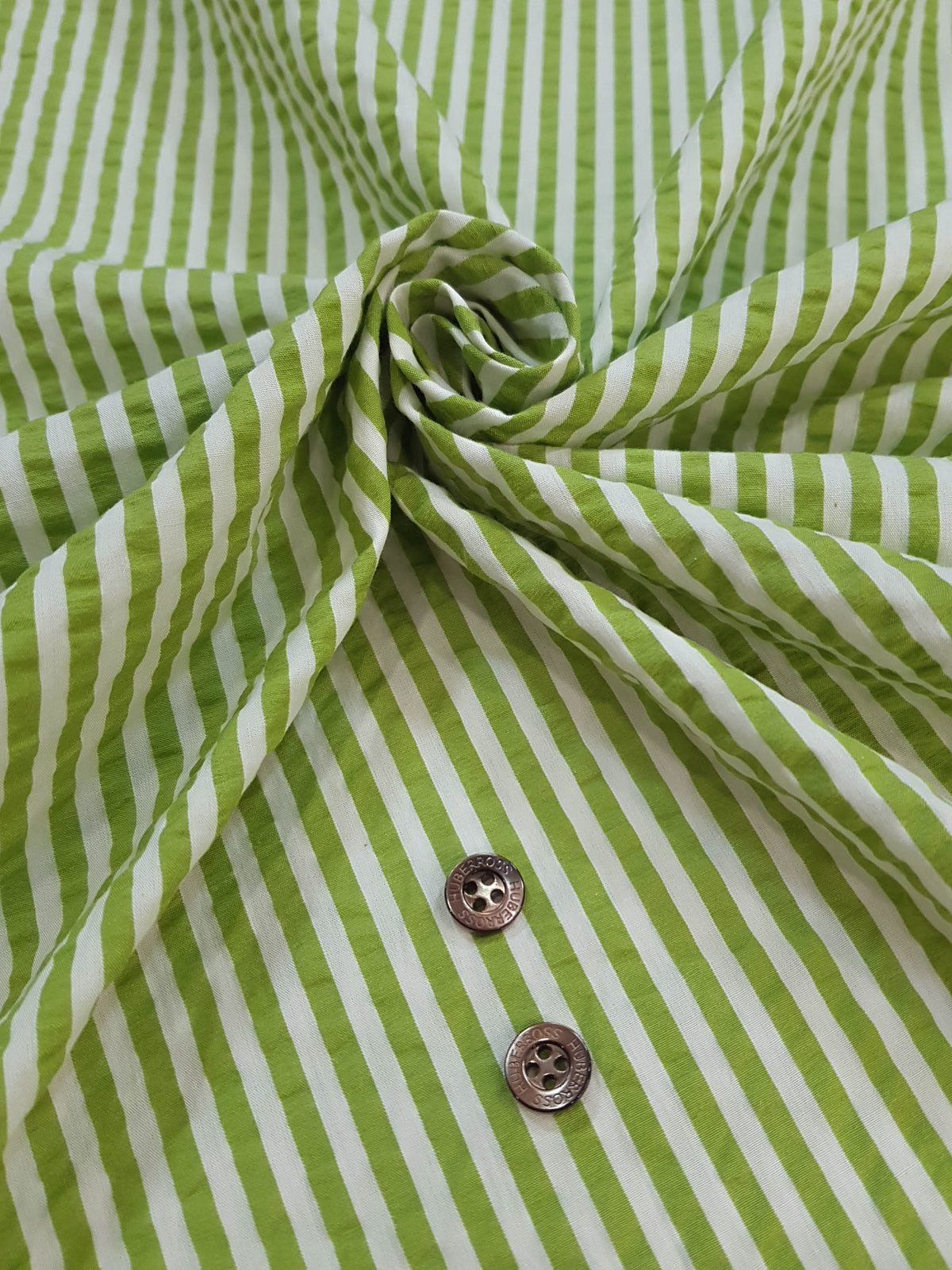 HUBERROSS Seersucker Stripes 100% Egyptian Cotton Cloth Made in Italy  Width: 58'' / 150cm