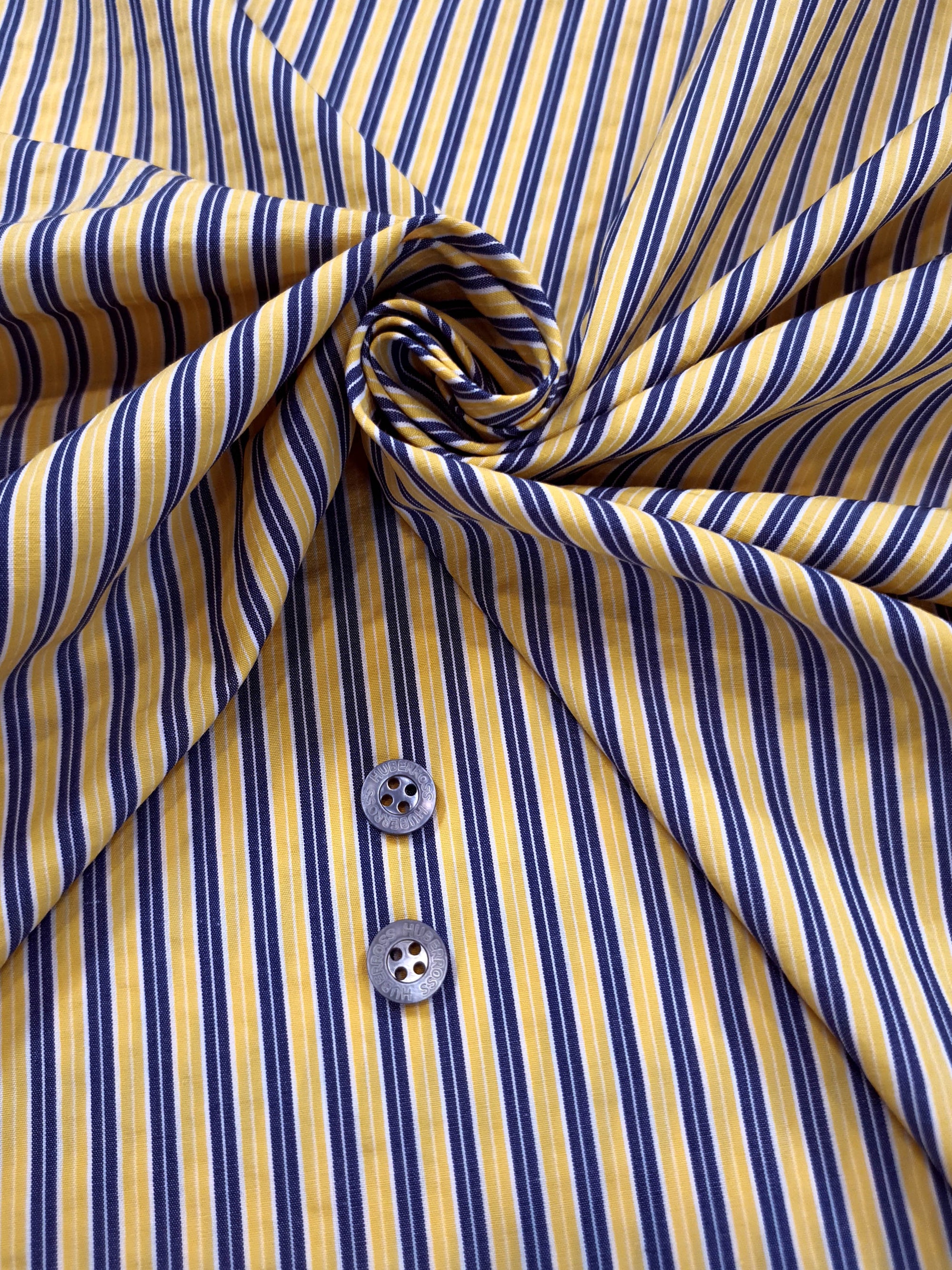 HUBERROSS Seersucker Stripes 100% Egyptian Cotton Cloth Made in Italy  Width: 58'' / 150cm