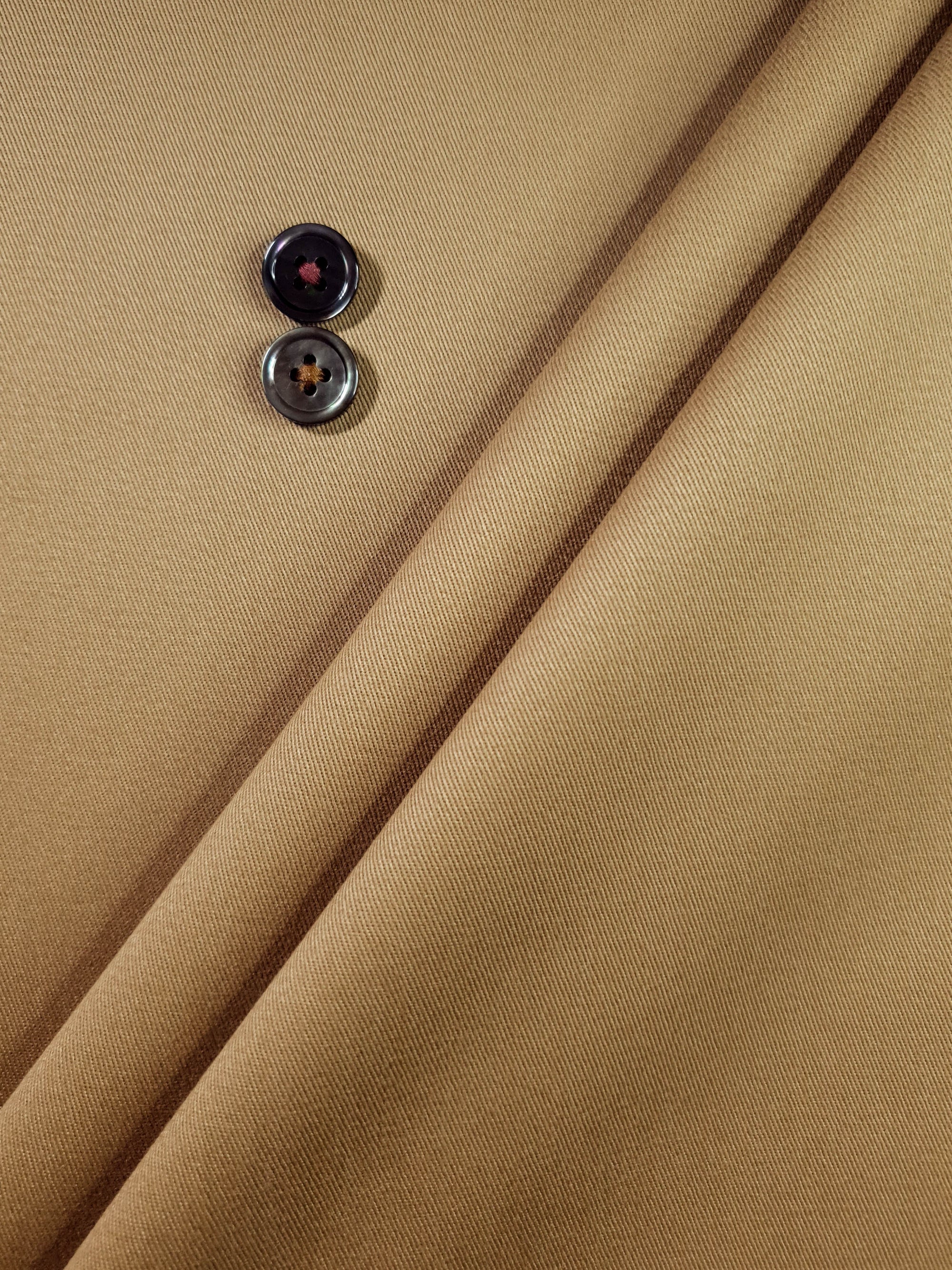 HUBERROSS Mustard Sand Color Brushed Cotton with Stretch  97% Cotton 3% Lycra Cloth Made in Italy
