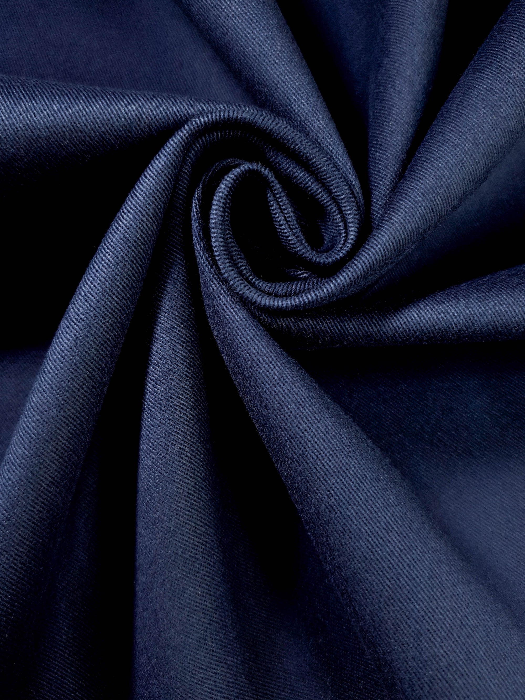 HUBERROSS Blue Color Brushed Cotton with Stretch  97% Cotton 3% Lycra Cloth Made in Italy