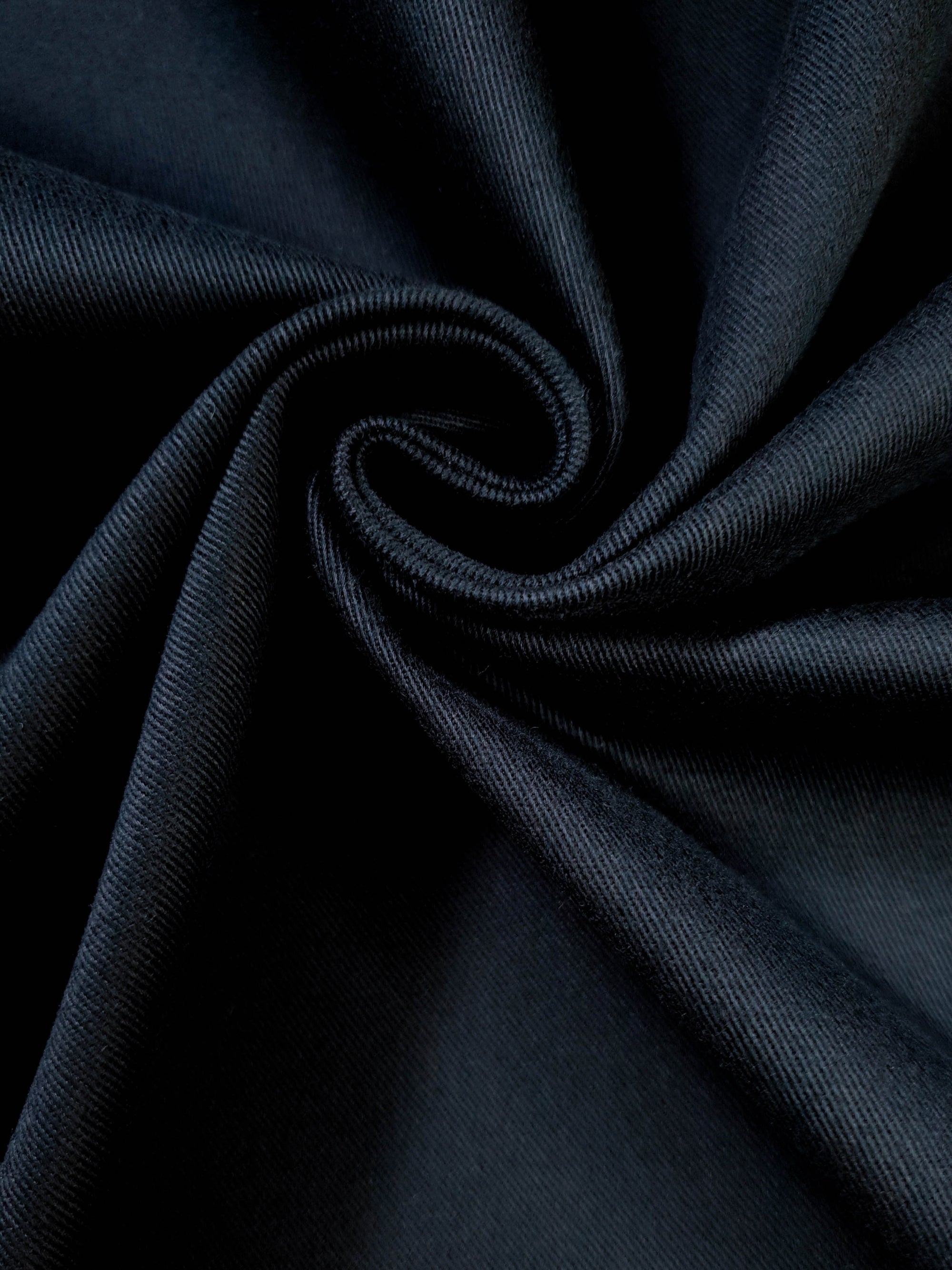 HUBERROSS Dark Navy Color Brushed Cotton with Stretch  97% Cotton 3% Lycra Cloth Made in Italy