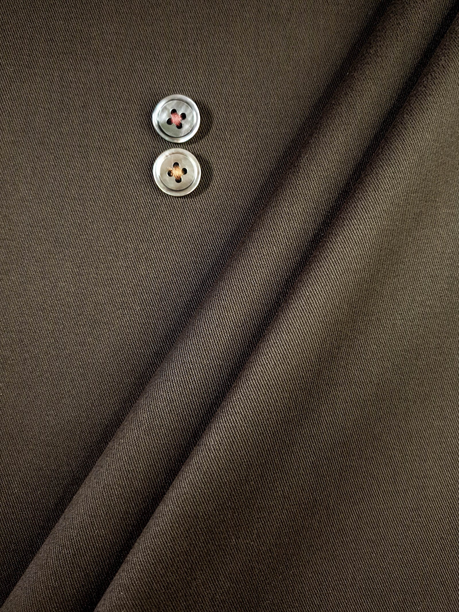 HUBERROSS Coco Brown Color Brushed Cotton Twill with Stretch  97% Cotton 3% Lycra Cloth Made in Italy