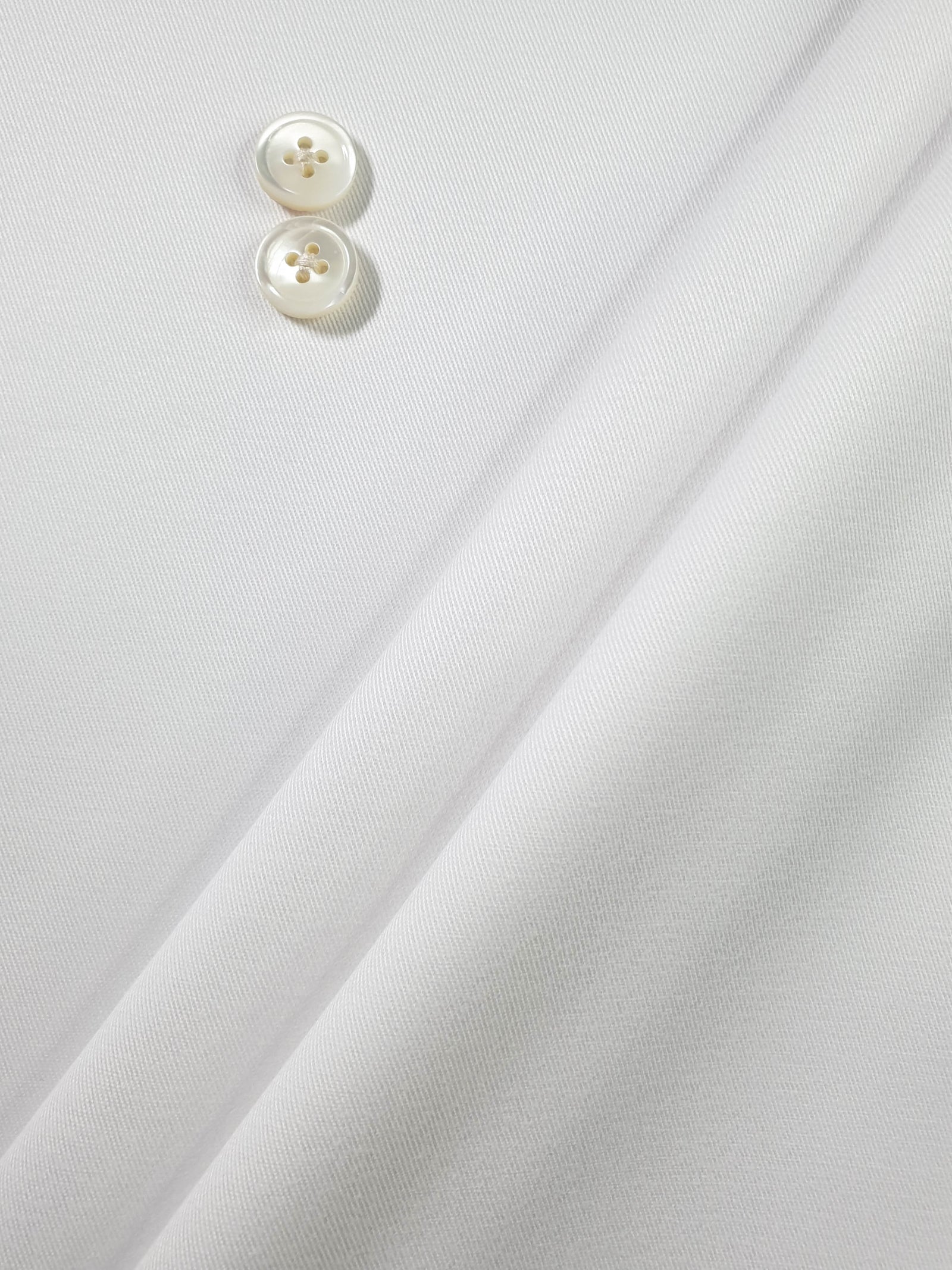 HUBERROSS White Color Brushed Cotton Twill with Stretch  97% Cotton 3% Lycra Cloth Made in Italy