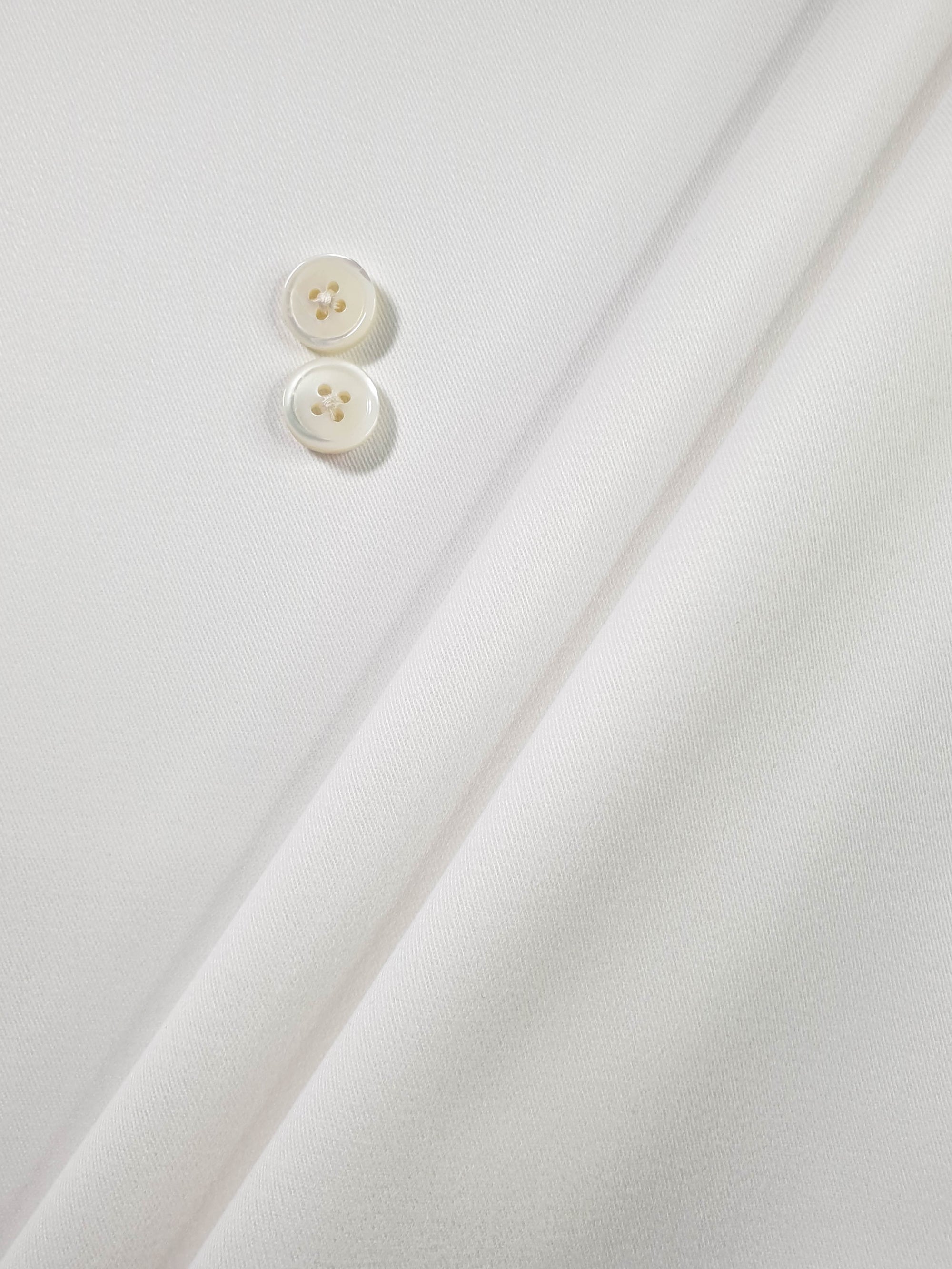 HUBERROSS Off White Brushed Cotton Twill with Stretch  97% Cotton 3% Lycra Cloth Made in Italy