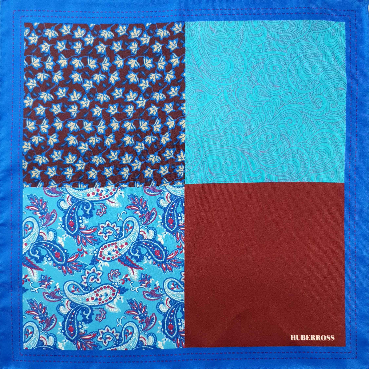 HUBERROSS Cherry Maple 100% Silk Hand Rolled Pocket Square PS124