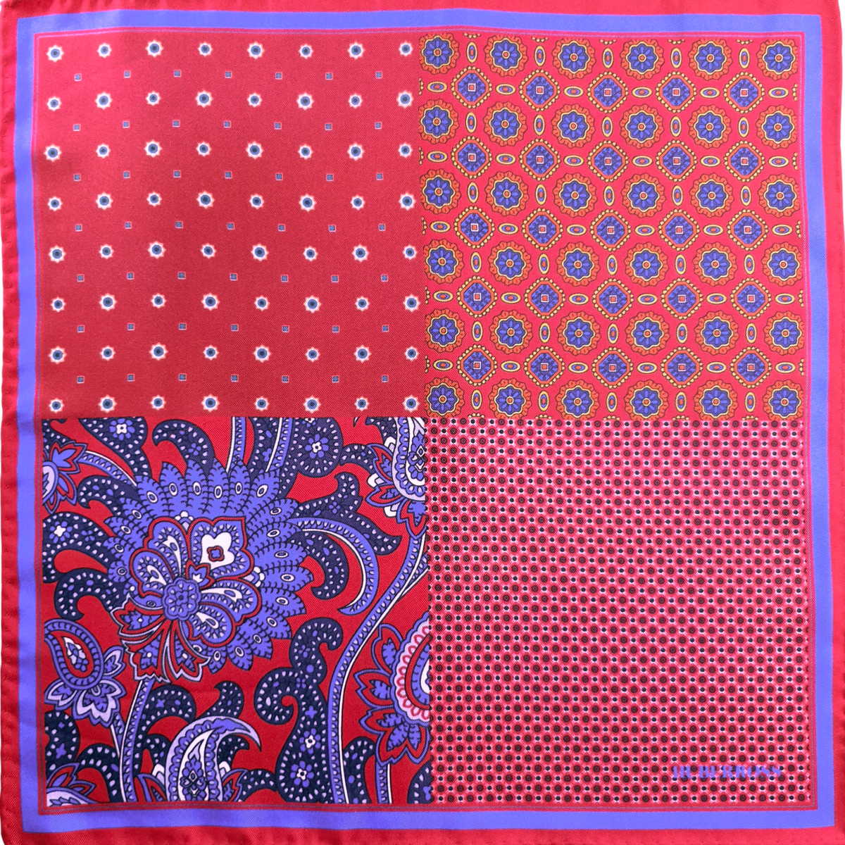 HUBERROSS 100% Silk Pocket Square PS132 Prosperity Red
