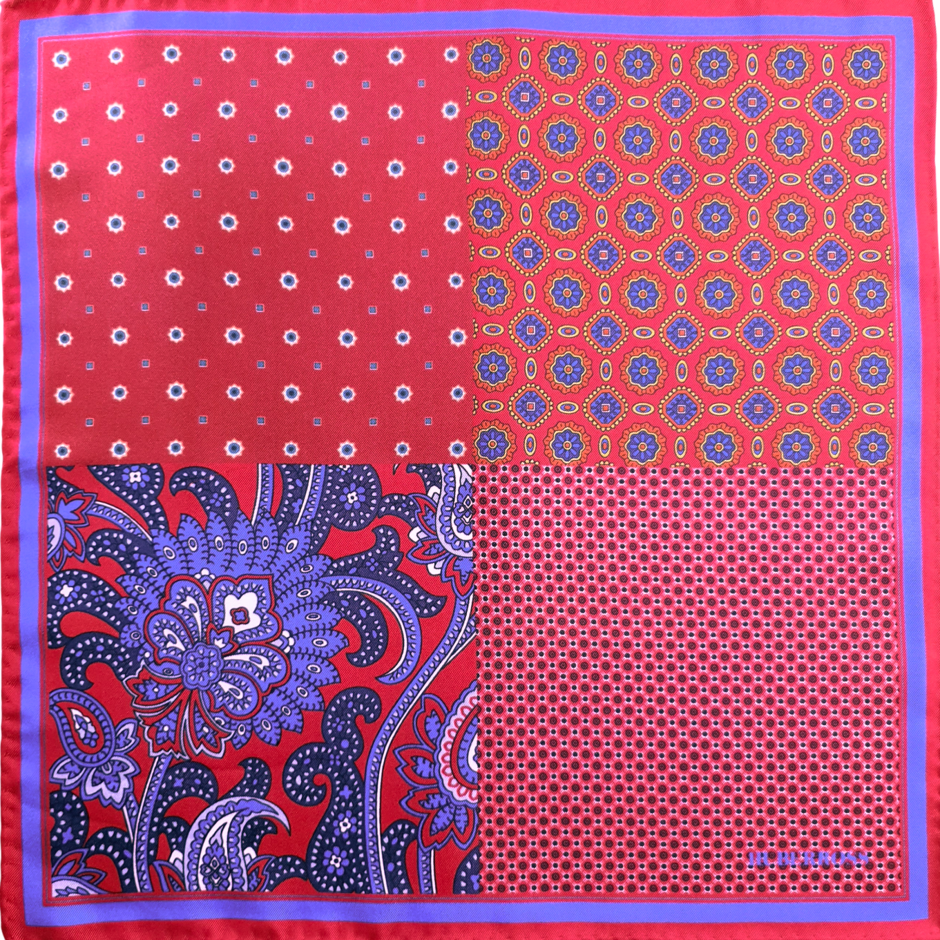 HUBERROSS 100% Silk Pocket Square PS132 Prosperity Red