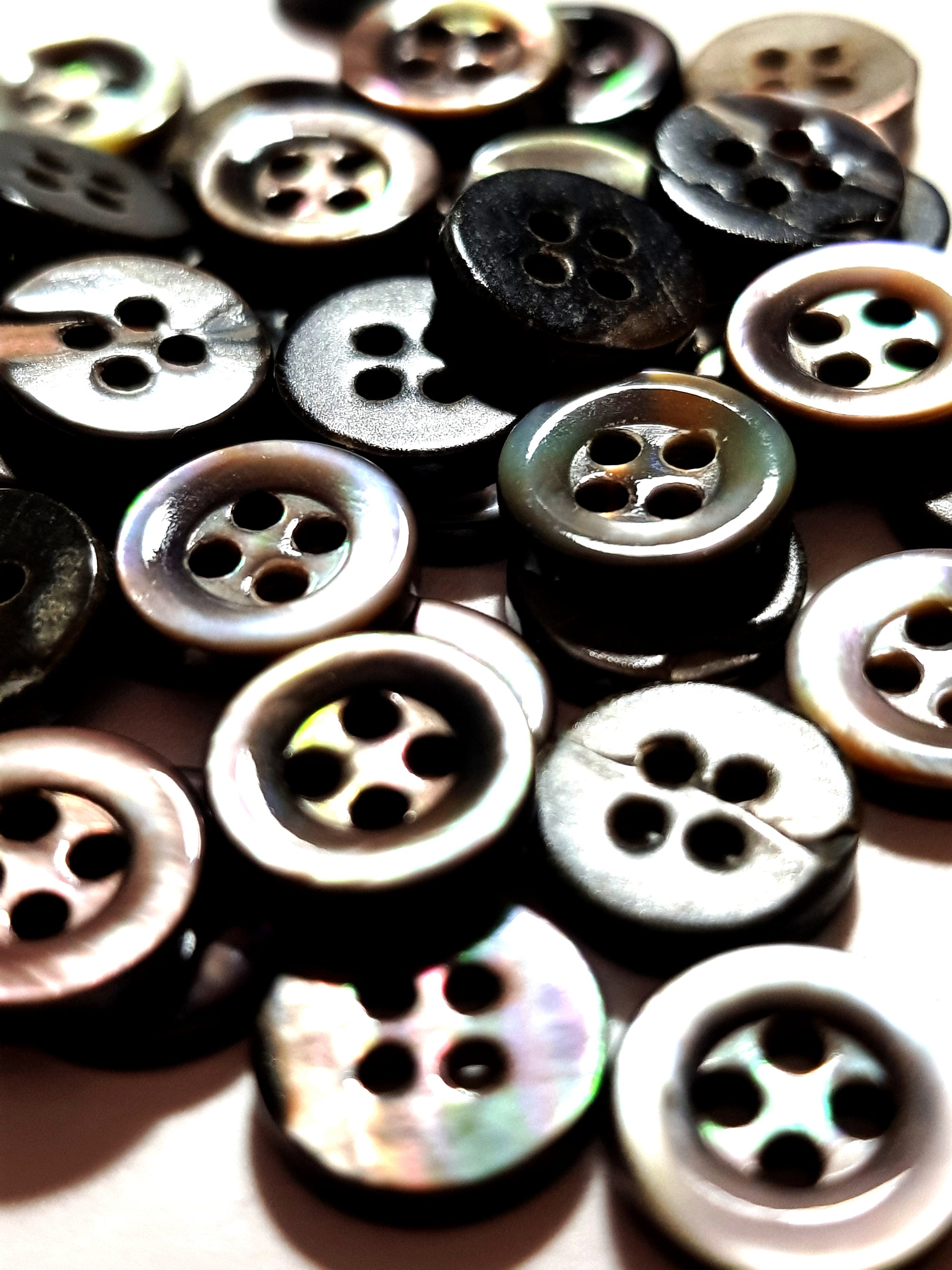 SP05 HUBERROSS Classic Trocus Shell Buttons in White , Grey and Brown