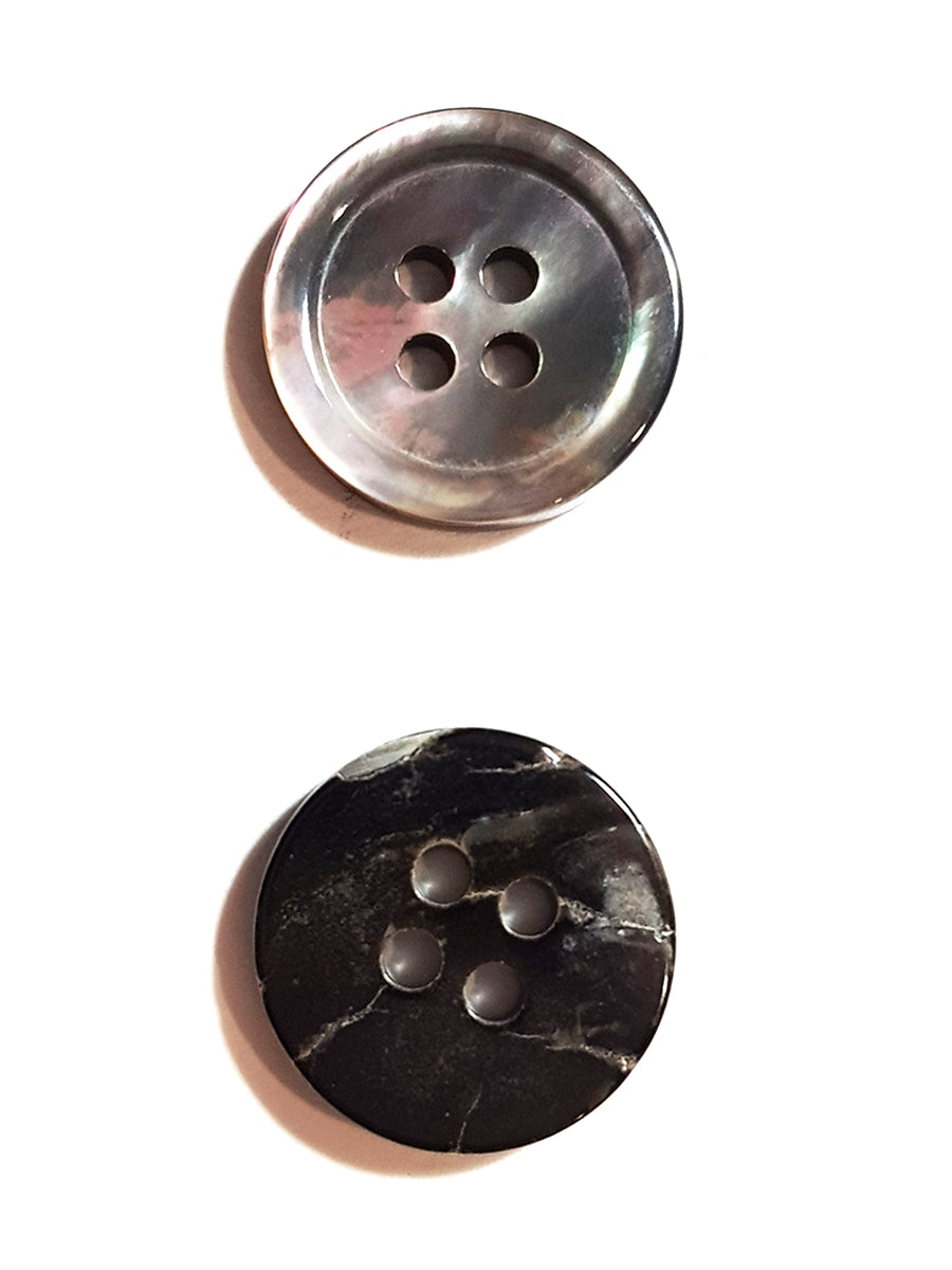 SP17 Arsenic Grey HUBERROSS Trocus Shell Buttons for Shirtings